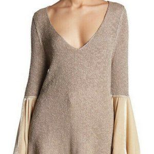 Free People womens sweater skinny neutral brown
